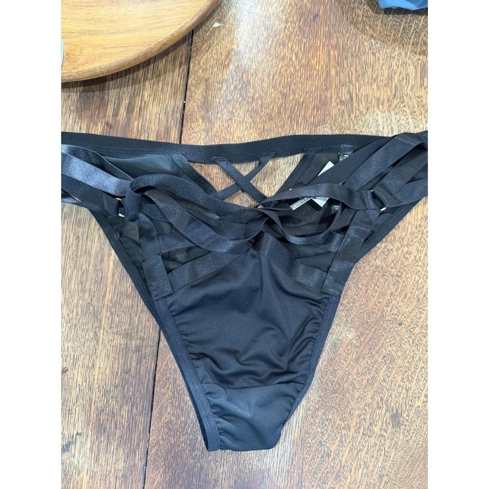 Torrid Curve Black Strappy Cage Mesh Thong Panty Plus Size 2 NEW
